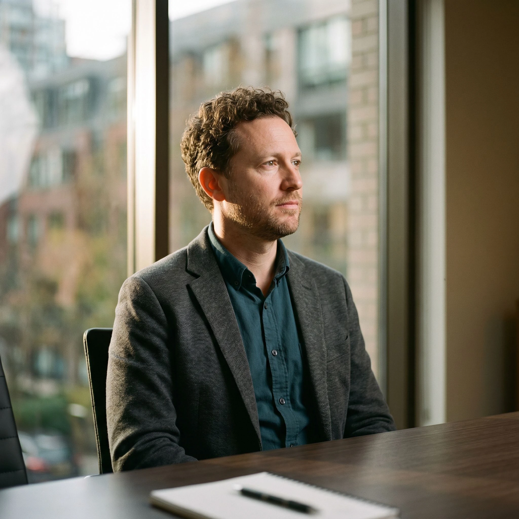 Editorial portrait of a professional in a meeting room